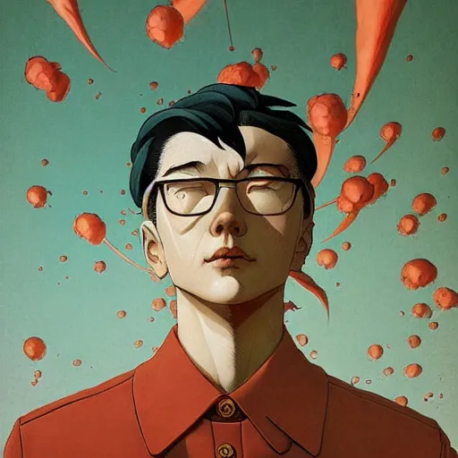 Image similar to prompt : soviet doomer portrait soft light painted by james jean and katsuhiro otomo and erik jones, inspired by akira anime, smooth face feature, intricate oil painting, high detail illustration, sharp high detail, manga and anime 1 9 9 9