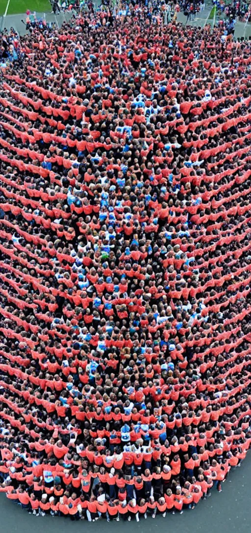 Image similar to a human pyramid world record attempt