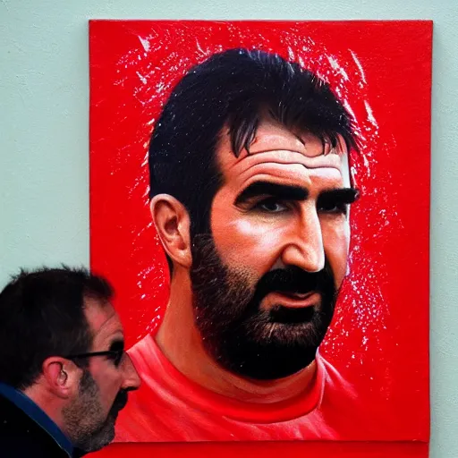 Spray paint stencil portrait of a Greek musician on