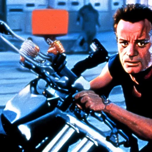 Image similar to bill murray plays the terminator in terminator 2, movie still, promotional shot