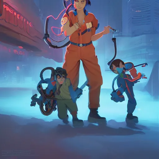 Image similar to hero world ghostbusters, behance hd by jesper ejsing, by rhads, makoto shinkai and lois van baarle, ilya kuvshinov, rossdraws global illumination