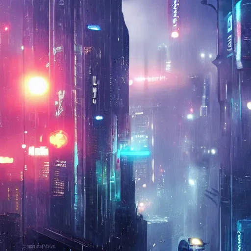 Image similar to some kind of blade runner city with some cool hero