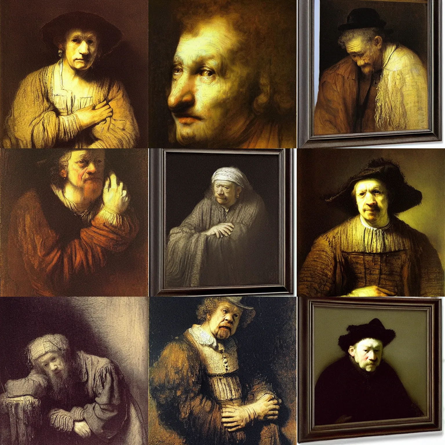 Prompt: the sadness by rembrandt