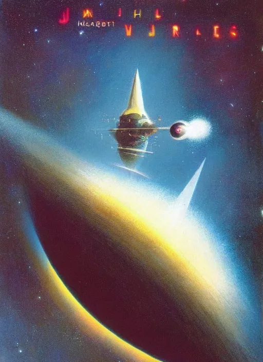 Image similar to masterpiece book cover illustration by the great famous sci - fi artist john harris.