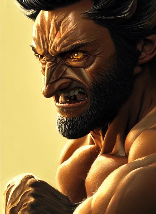 Image similar to very detailed masterpiece painting of wolverine from x - men : the animated series ( 1 9 9 2 ), portrait, artstation, concept art by greg rutkowski