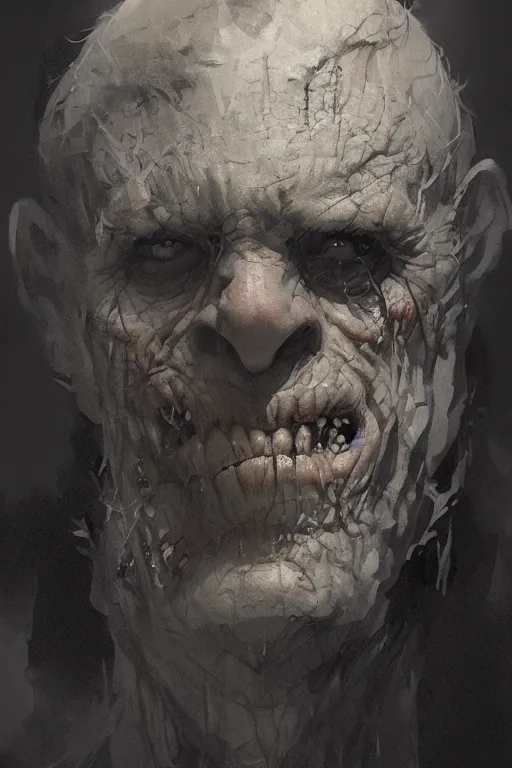 Image similar to a portrait of a ghoulish old man by greg rutkowski, trending on artstation