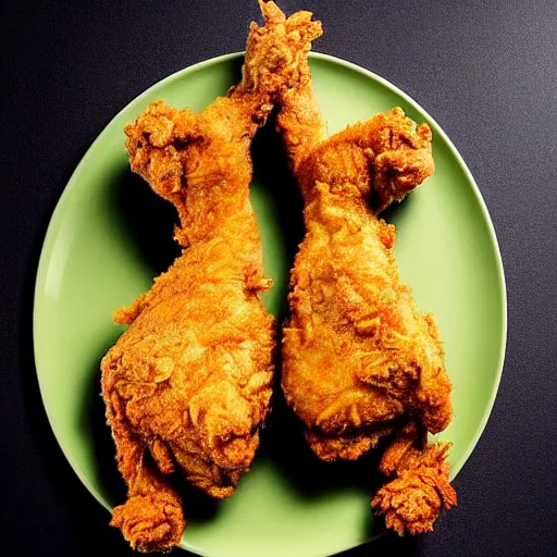 Image similar to epic professional digital award winning food photo of fried chicken shaped like amanda seyfried., artstation, cgsociety, epic, stunning, gorgeous, much wow, much detail