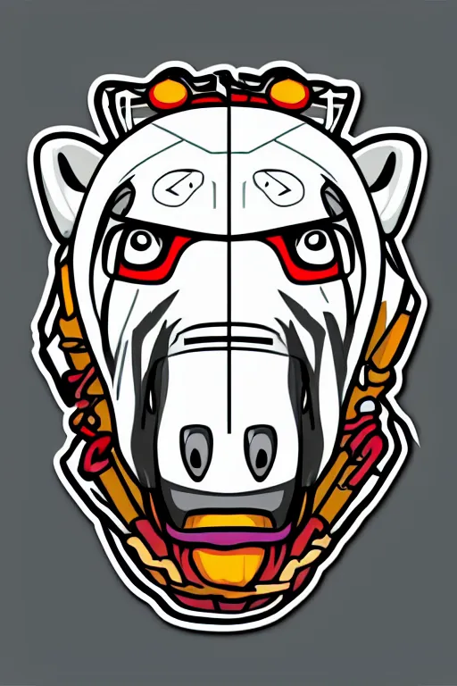 Image similar to Portrait of a polar bear as a samurai, knight, medieval, sticker, colorful, illustration, highly detailed, simple, smooth and clean vector curves, no jagged lines, vector art, smooth