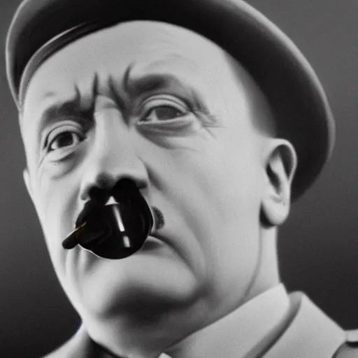 Prompt: Hitler smoking a fat joint, close up photography, photorealism