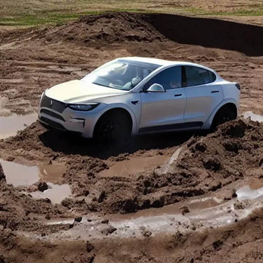 Prompt: elon musk play in mud