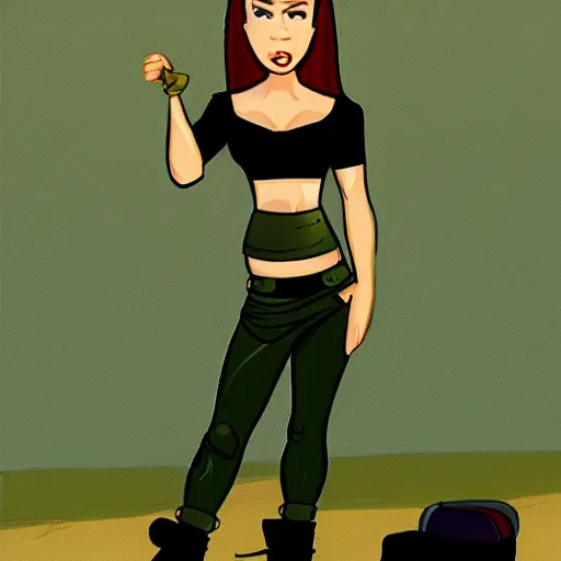 Prompt: 20 year old Kim Possible, in the style of Ilya Repin