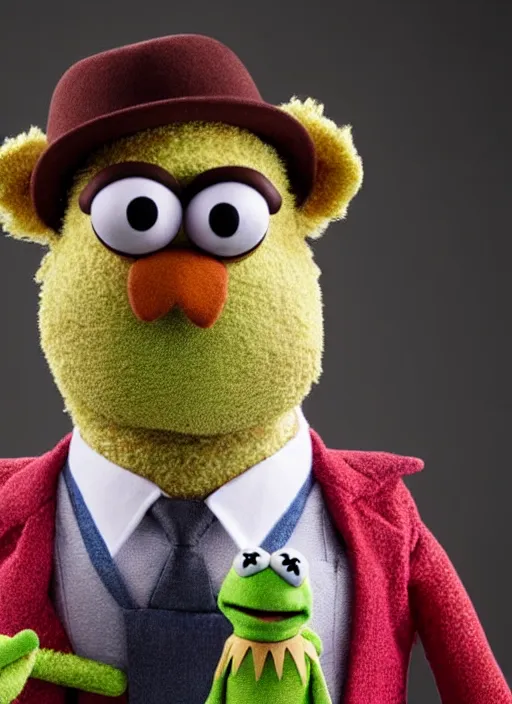 Image similar to studio portrait still of muppet dwight schrute as a muppet muppet as a @ muppet, 8 k, studio lighting, key light,