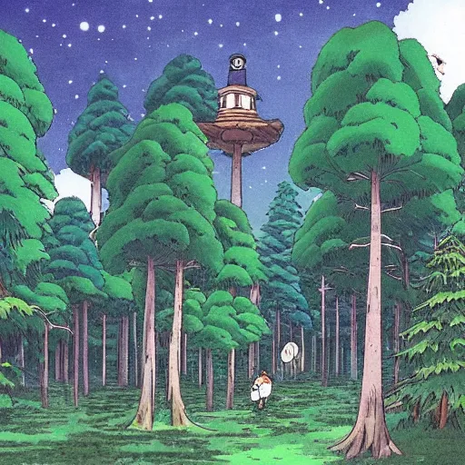 Prompt: a forest by studio ghibli