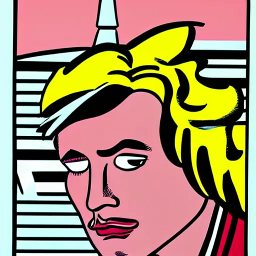 Prompt: Reid Detmers by Roy Lichtenstein