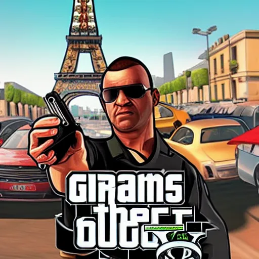 Image similar to paris as grand theft auto vi