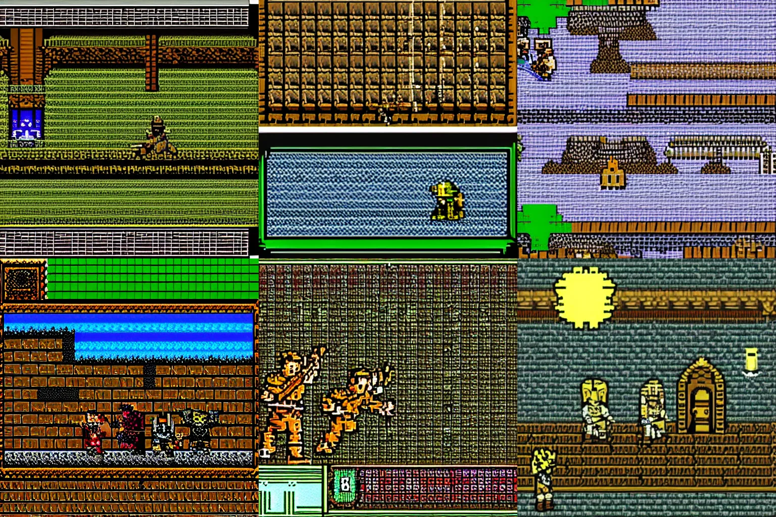 Prompt: skyrim reimagined as a 8 - bit nes game