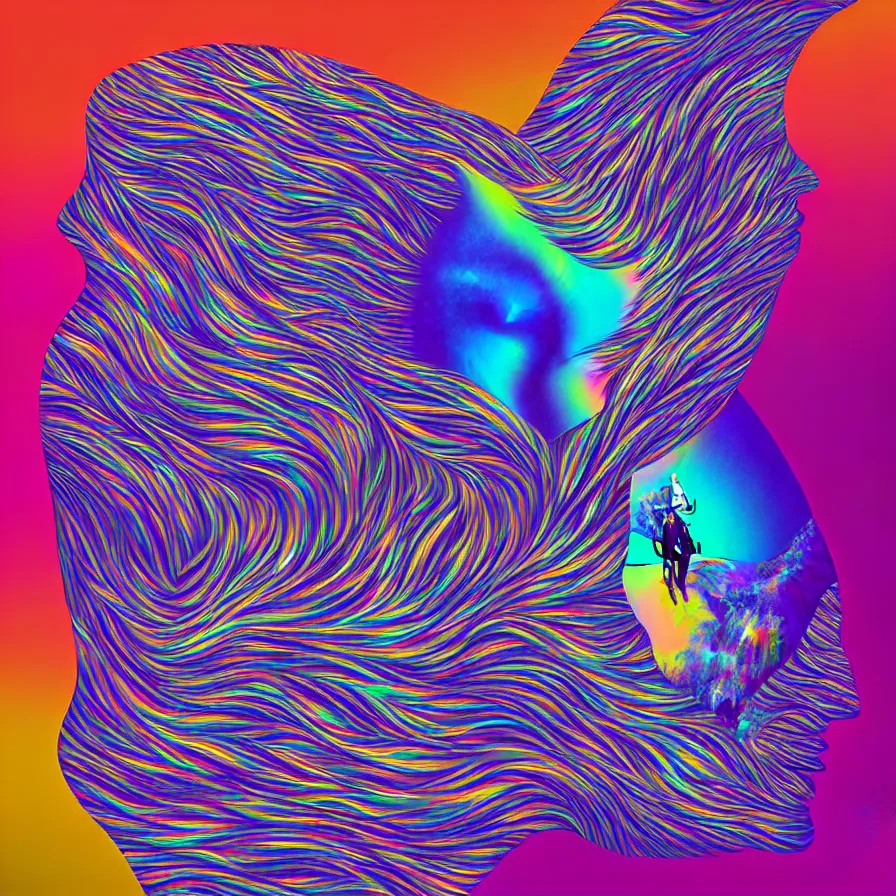 Image similar to album cover design tropical iridescent dmt trip, by Jonathan Zawada, Pi-Slices and Android Jones, digital art