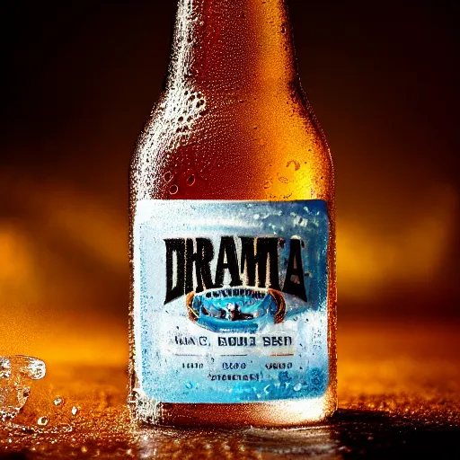 Image similar to an award - winning advertisement photo of a bottle of beer, very cold, ice, drammatic lighting, sigma 5 0 mm, ƒ / 8, behance