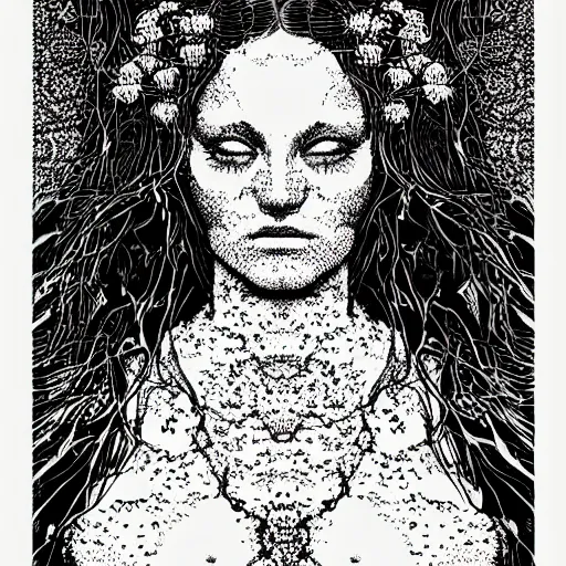 Image similar to mandelbulb portrait of a beautiful woman by apollonia saintclair, moebius, klimt