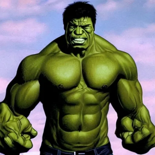 Prompt: the rock as the hulk