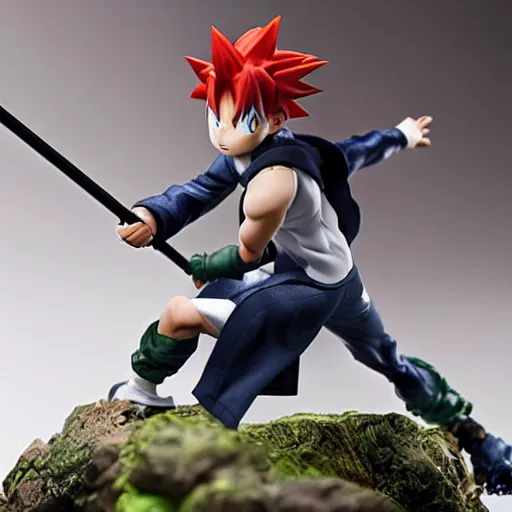 Image similar to gon freecss, hunterxhunter, actionfigure, product shoot, studio lighting