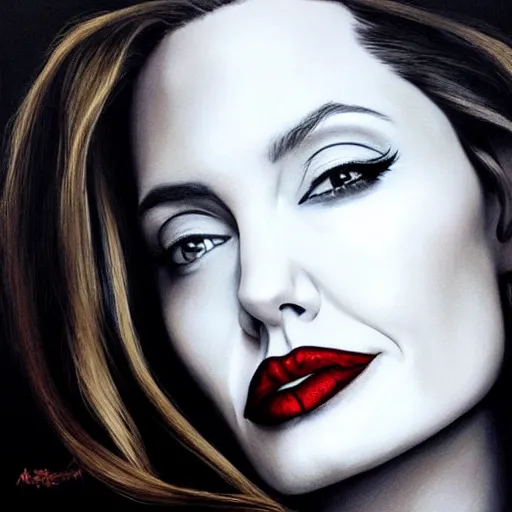 Image similar to “Angelina Jolie portrait, Kristen Reichert”