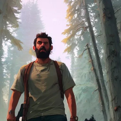 Image similar to highly detailed portrait, young man 🐻, in gta v, stephen bliss, unreal engine, fantasy art by greg rutkowski, loish, rhads, ferdinand knab, makoto shinkai and lois van baarle, ilya kuvshinov, rossdraws, tom bagshaw, global illumination, radiant light, detailed and intricate environment