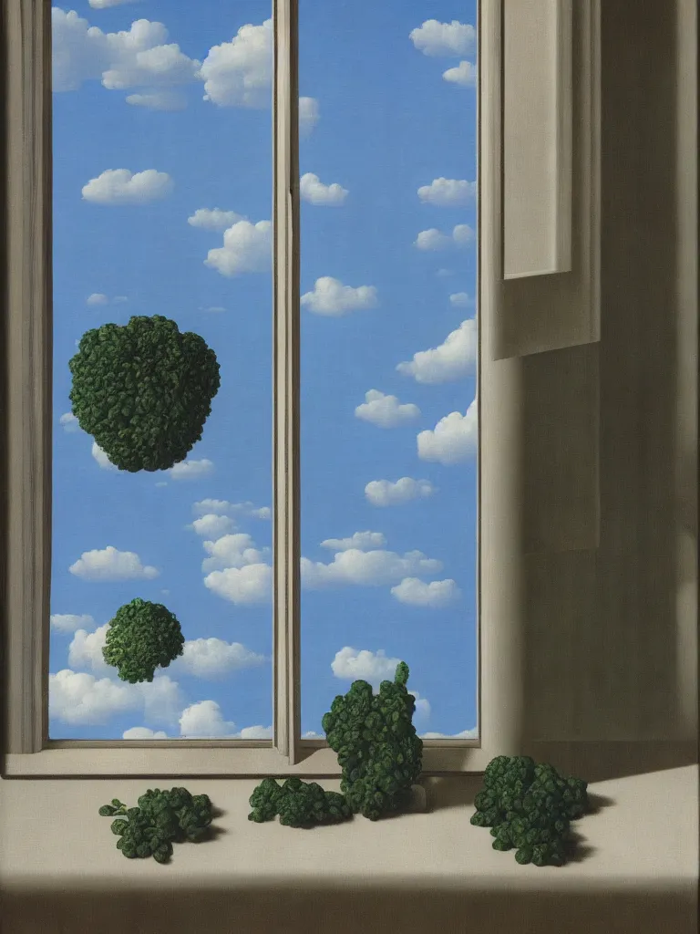 Prompt: the window by rene magritte, detailed painting, hd, hq, high resolution, high detail, 4 k, 8 k