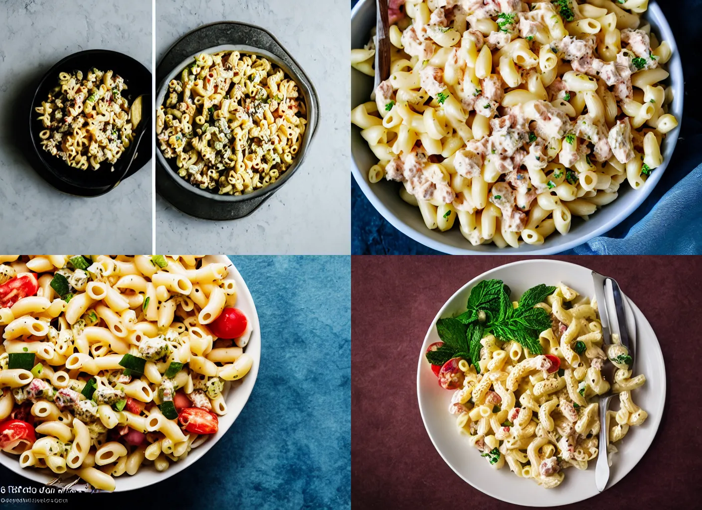 Prompt: the one macaroni salad to rule them all, food photography, studio lighting, high contrast, 1000k, 80mm