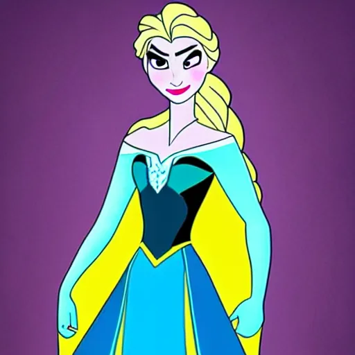 Image similar to elsa from frozen as a superhero, animated style, cartoon style
