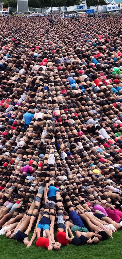 Image similar to a human pyramid world record attempt