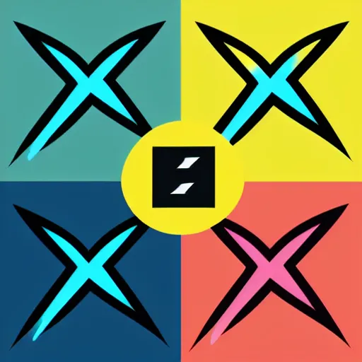 Prompt: electric lightning bolt logo, minimalist, yellow and cyan color palette, vector art