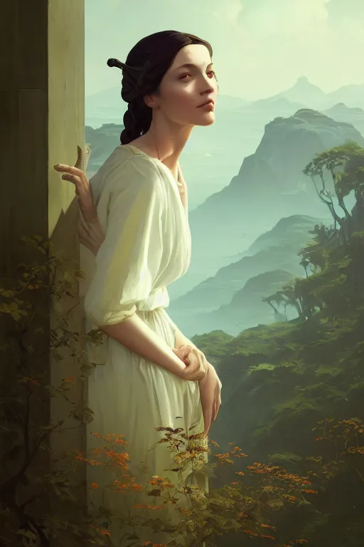 Image similar to beautiful portrait of a woman, negative no not mona lisa pose, gta v, stephen bliss, unreal engine, fantasy art by greg rutkowski, loish, rhads, ferdinand knab, makoto shinkai and lois van baarle, ilya kuvshinov, rossdraws, tom bagshaw, global illumination, radiant light, detailed and intricate environment