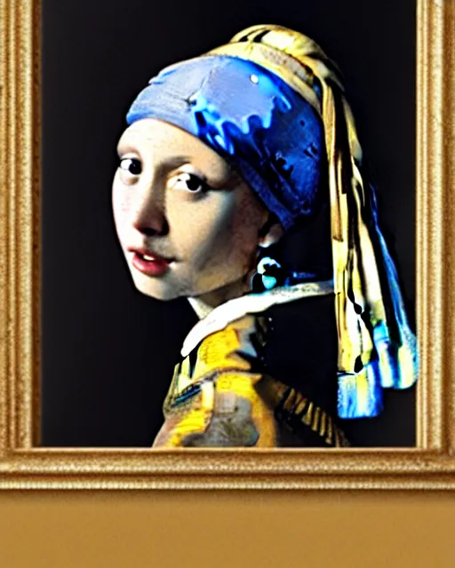 Image similar to Girl with a Pearl Earring By Johannes Vermeer painting by Hieronymus Bosch