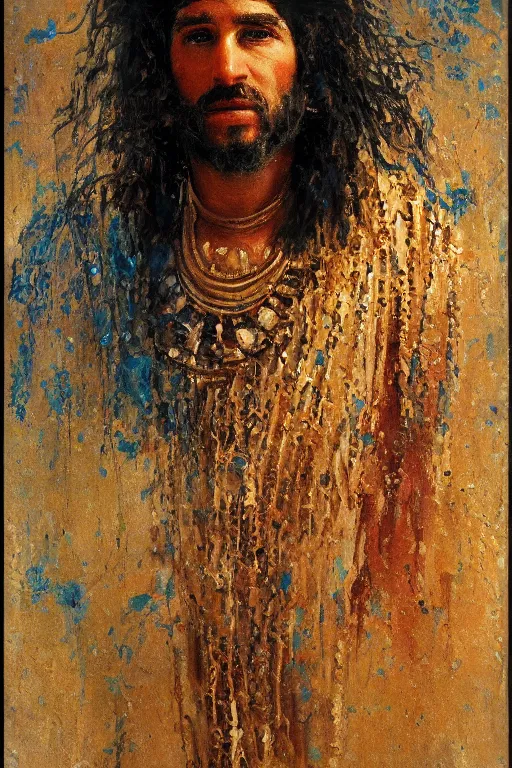 Image similar to highly detailed palette knife oil painting of a historically accurate depiction of the ancient biblical egytian prince Joseph, thoughtful, by Peter Lindbergh, impressionistic brush strokes, painterly brushwork