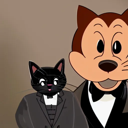 Prompt: a cat with a black tuxedo, walt disney style, 8 k, coherent,