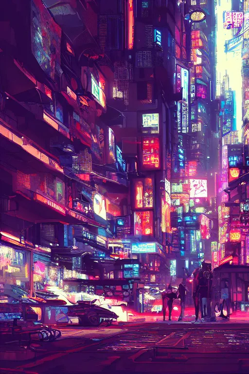 Prompt: digital painting, trending on pixiv, life as we know it coming to an end, cyberpunk city, intricate scenery, y 2 k, unknown