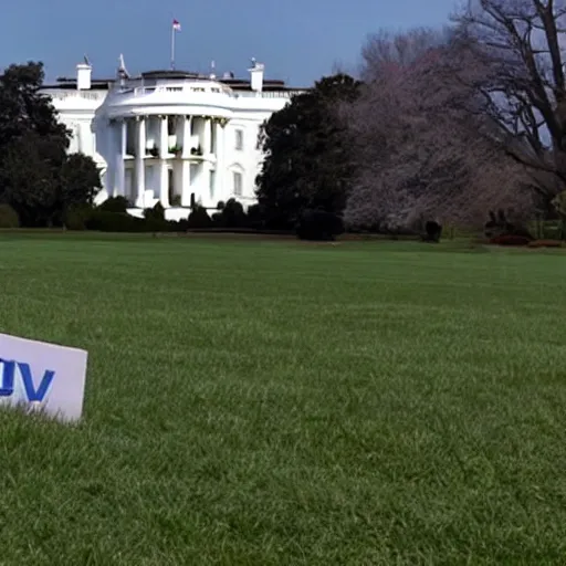 Image similar to live on cnn ufo lands on whitehouse lawn