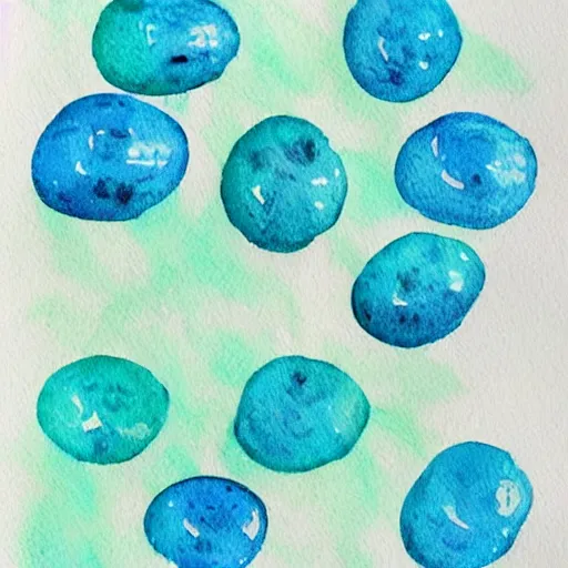 Image similar to highly intricate interlocking tiny aqua blue blobs, watercolor pen drawing