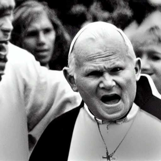 Image similar to john paul ii screaming at child