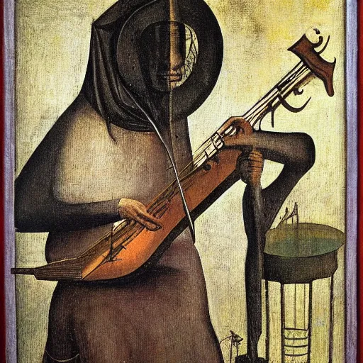 Image similar to charles mingus by hieronymus bosch