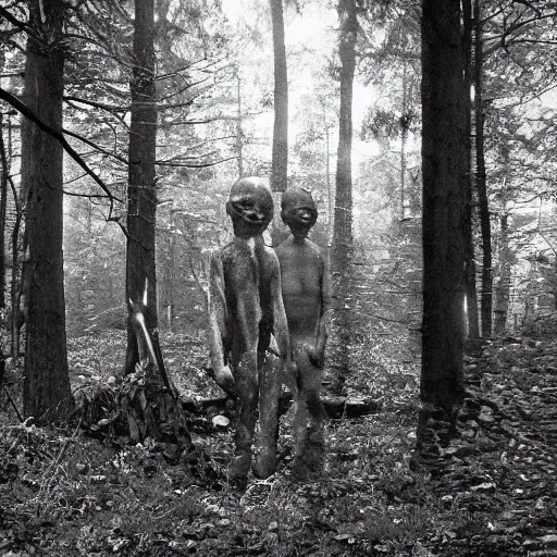 Prompt: a disturbing photograph found in the woods