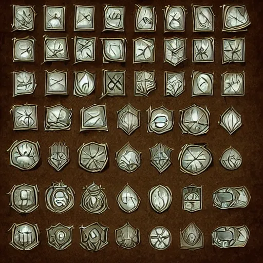 Image similar to Set of 9 2d game icons hand drawn skill and spell effects icons for fantasy rpg games