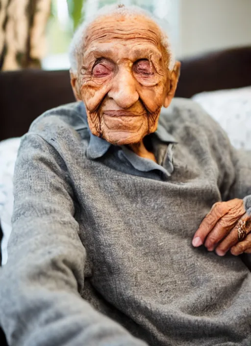 Image similar to DSLR photo portrait still of 85 year old age 85 Dr Dre at age 85!!!, 85mm f1.8
