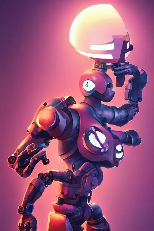 Image similar to epic mask helmet robot ninja portrait stylized as fornite style game design fanart by concept artist gervasio canda, behance hd by jesper ejsing, by rhads, makoto shinkai and lois van baarle, ilya kuvshinov, rossdraws global illumination radiating a glowing aura global illumination ray tracing hdr render in unreal engine 5