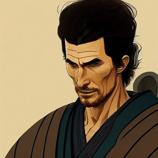 Prompt: portrait of a samurai matthew mcconaughey, artstation, cartoon, elegant, highly detailed, digital painting, clean! outstanding! art by ghibli, makoto shinkai, fujita goro, giraud, akihiko yoshida, fadeev 8 k