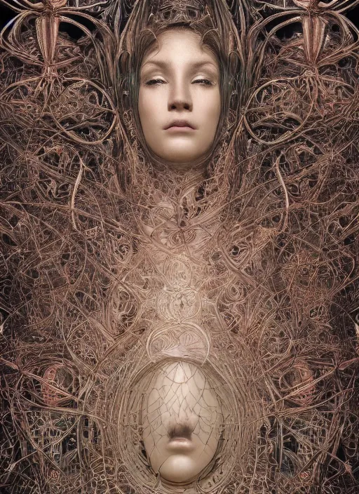 Prompt: highly detailed surreal vfx avante garde portrait of a 3 d light temple, polyphonic bio - communications, arcane ritual, entangled vibrating, electricity, ultra detailed, ornate, hyperrealistic, octane render, chiaroscuro, inspired by carne griffiths & james jean & android jones & william morris & ernst haeckel & alphonse mucha, unreal engine