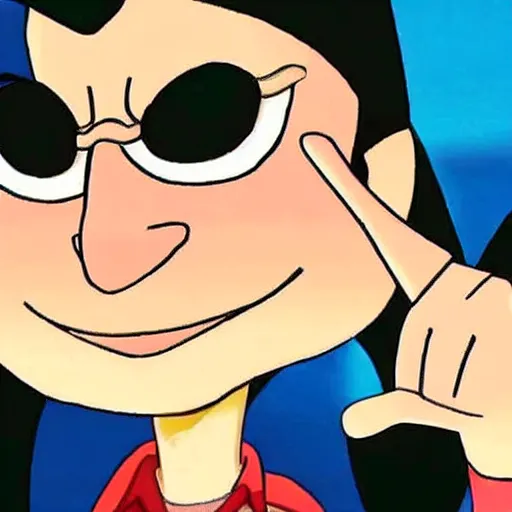 Image similar to tommy wiseau as a character in hey arnold