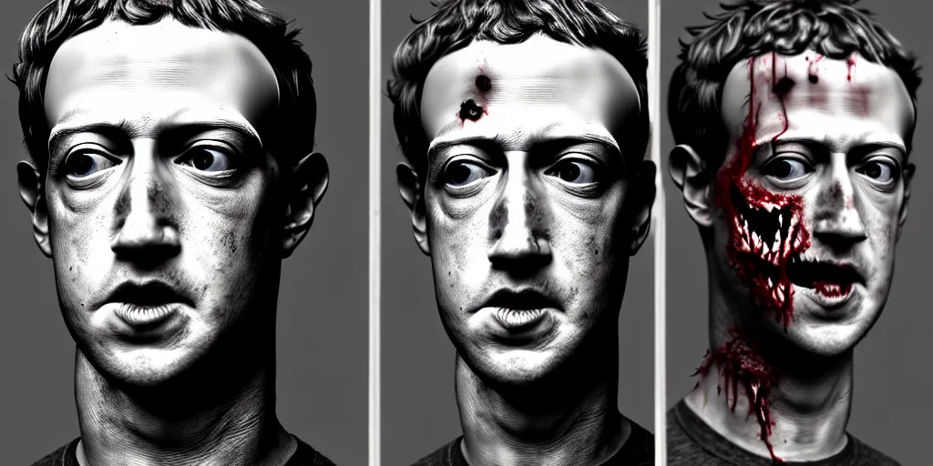 Prompt: mark zuckerberg as Zombie Walking Dead, trending on artstation, high quality, highly detailed