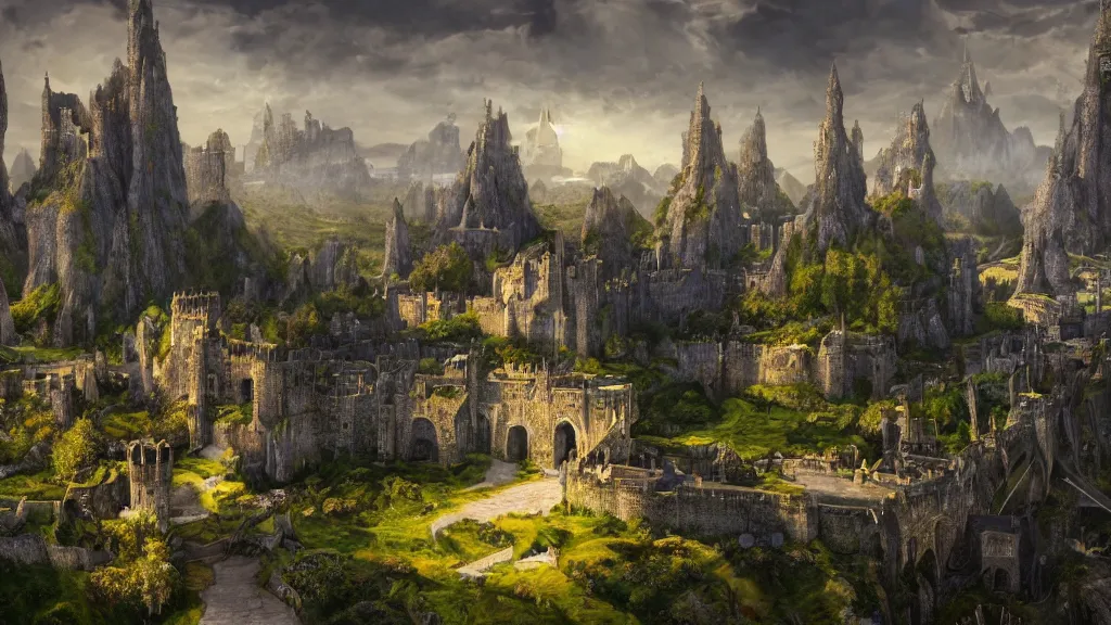 Image similar to the fantastic capital of Arthur's realm and a symbol of the Arthurian world, court camelot, fantasy artwork, very very very beautiful scenery, hd, hdr, ue5, ue6, unreal engine 5, cinematic 4k wallpaper, 8k, ultra detailed, high resolution, artstation, award winning